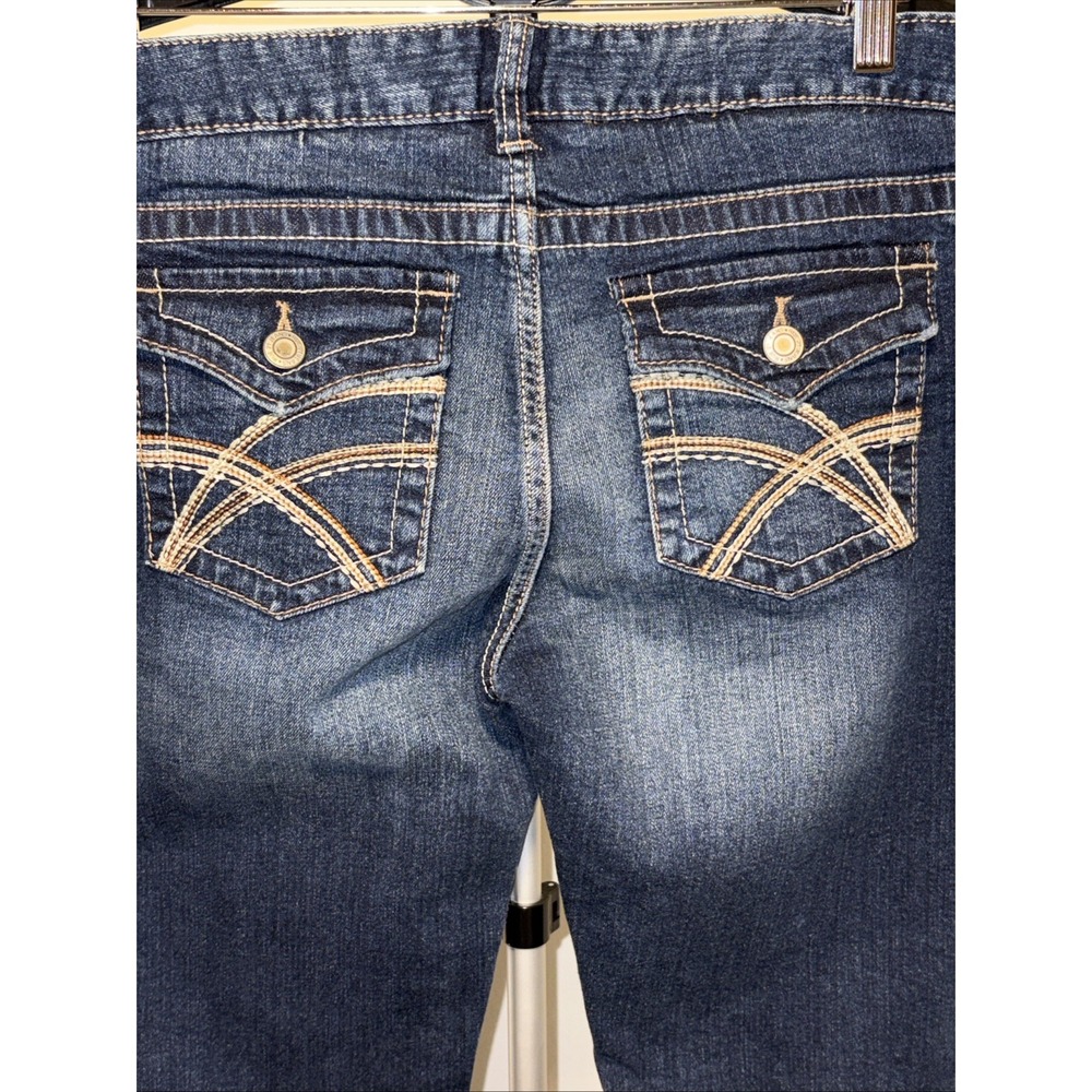 Y2K PREMIERE by Rue21 Dark Wash Bootcut Jeans with Embroidered Pockets Size 5/6L